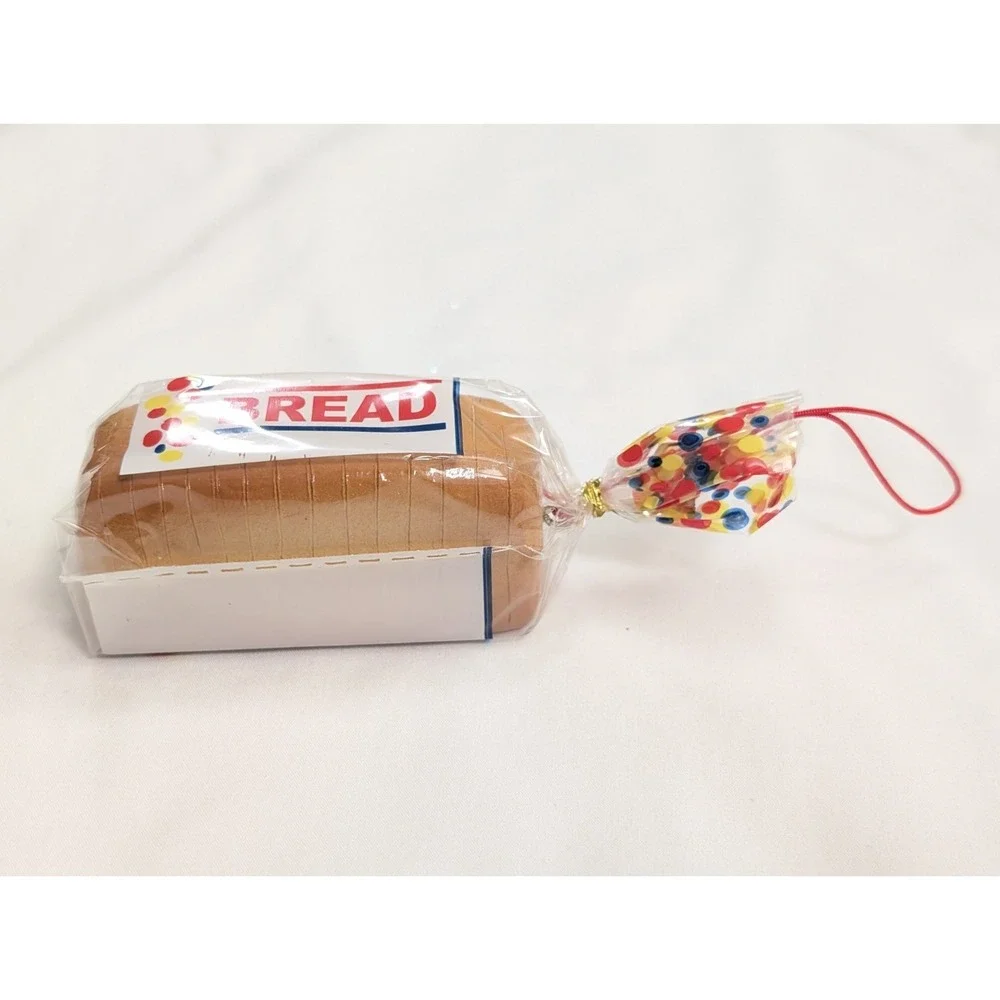 Sliced Wonder White Bread Loaf in Bag Wrapper Faux Food Christmas Ornament New
